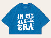 In My Auntie Era Stone Washed 100% Cotton Oversized Cropped T-Shirts Hippo Boutique