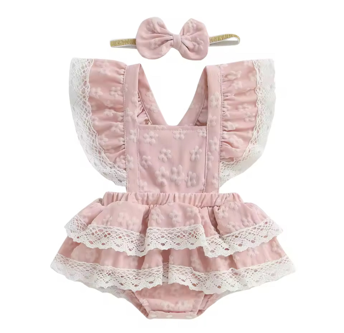 Baby Floral Sleeveless Ruffled Dress Bodysuit Hippo Boutique