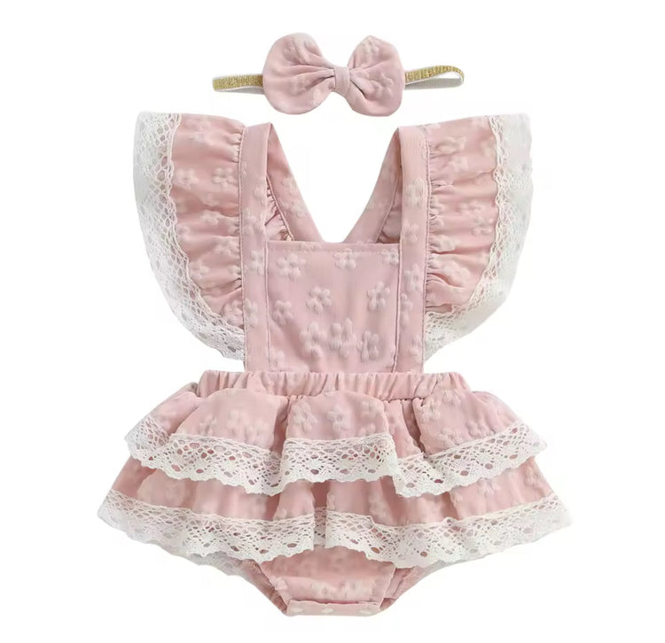 Baby Floral Sleeveless Ruffled Dress Bodysuit Hippo Boutique