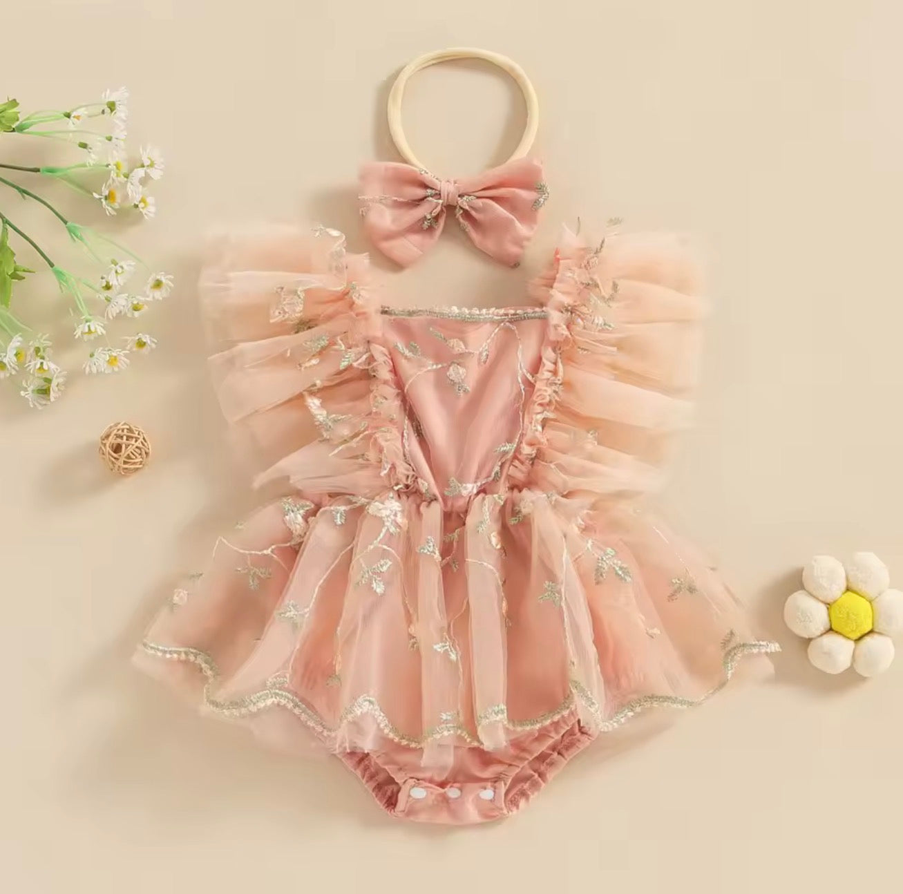 Floral Sleeveless Baby Romper Dress Hippo Boutique