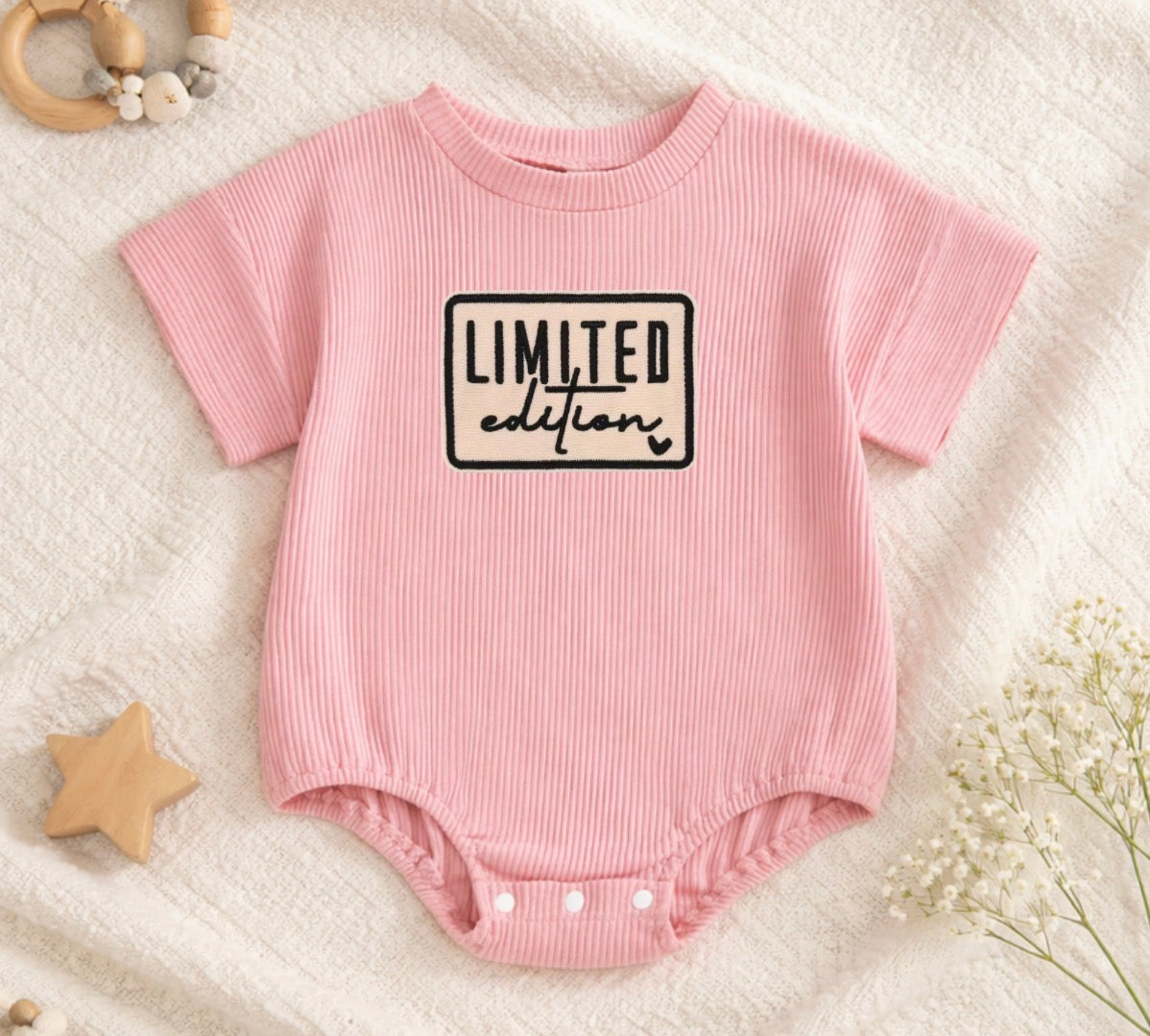 Baby romper tshirt bodysuit - Embroidered Limited Edition Hippo Boutique