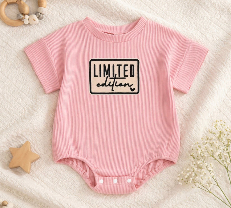 Baby romper tshirt bodysuit - Embroidered Limited Edition Hippo Boutique