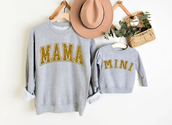 Glitter Mama & Mini Matching Sweatshirts - Grey Hippo Boutique