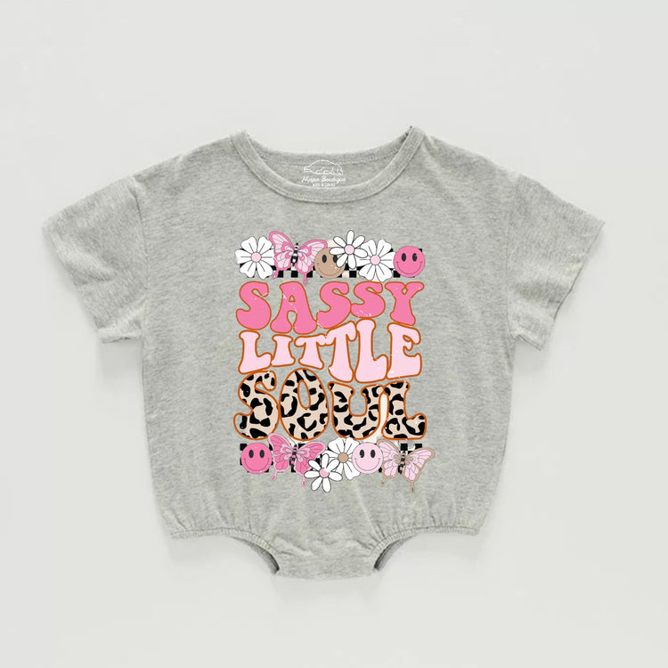 Retro Sassy Little Soul Baby Girl t-shirt Bubble Romper Hippo Boutique