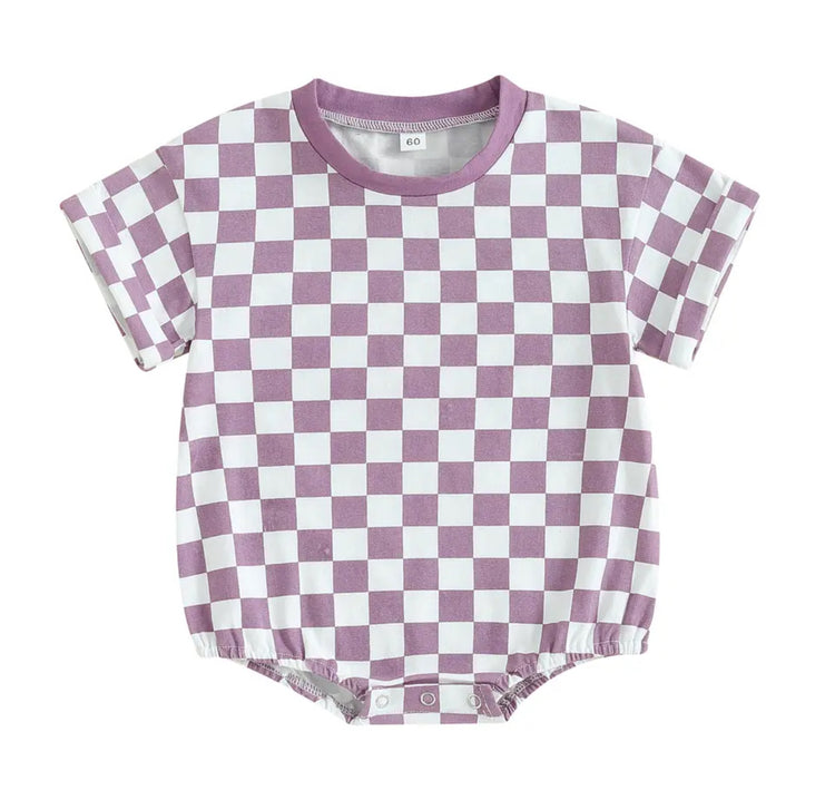 Baby Checkered T-Shirt Romper Hippo Boutique