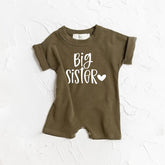 Big Sister baby Girl romper bodysuit Hippo Boutique