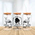 Clear glass tumbler with orange lid and straw, black floral and book lover design, Canadian handmade style. - Floral Just a Girl Who Loves Books Glass Cup