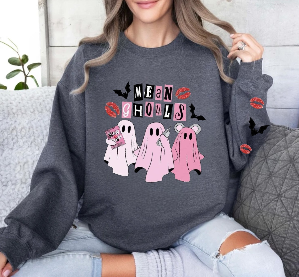 Women’s Halloween Sweatshirts - Mean Ghouls Hippo Boutique