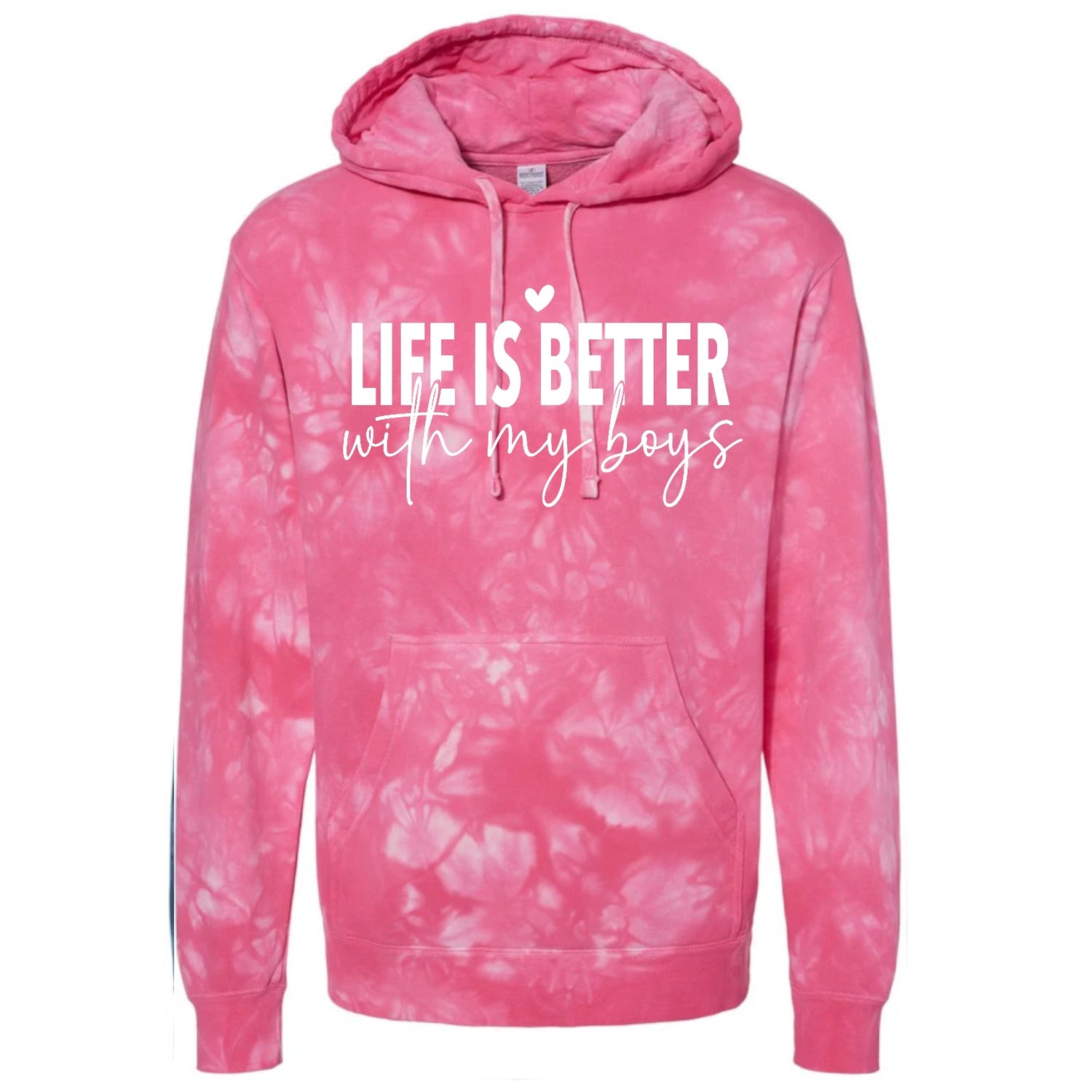 Life is Better with my Boys Tie Dye Hoodies Hippo Boutique
