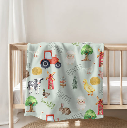 Farm Baby Name Blanket Custom Hippo Boutique