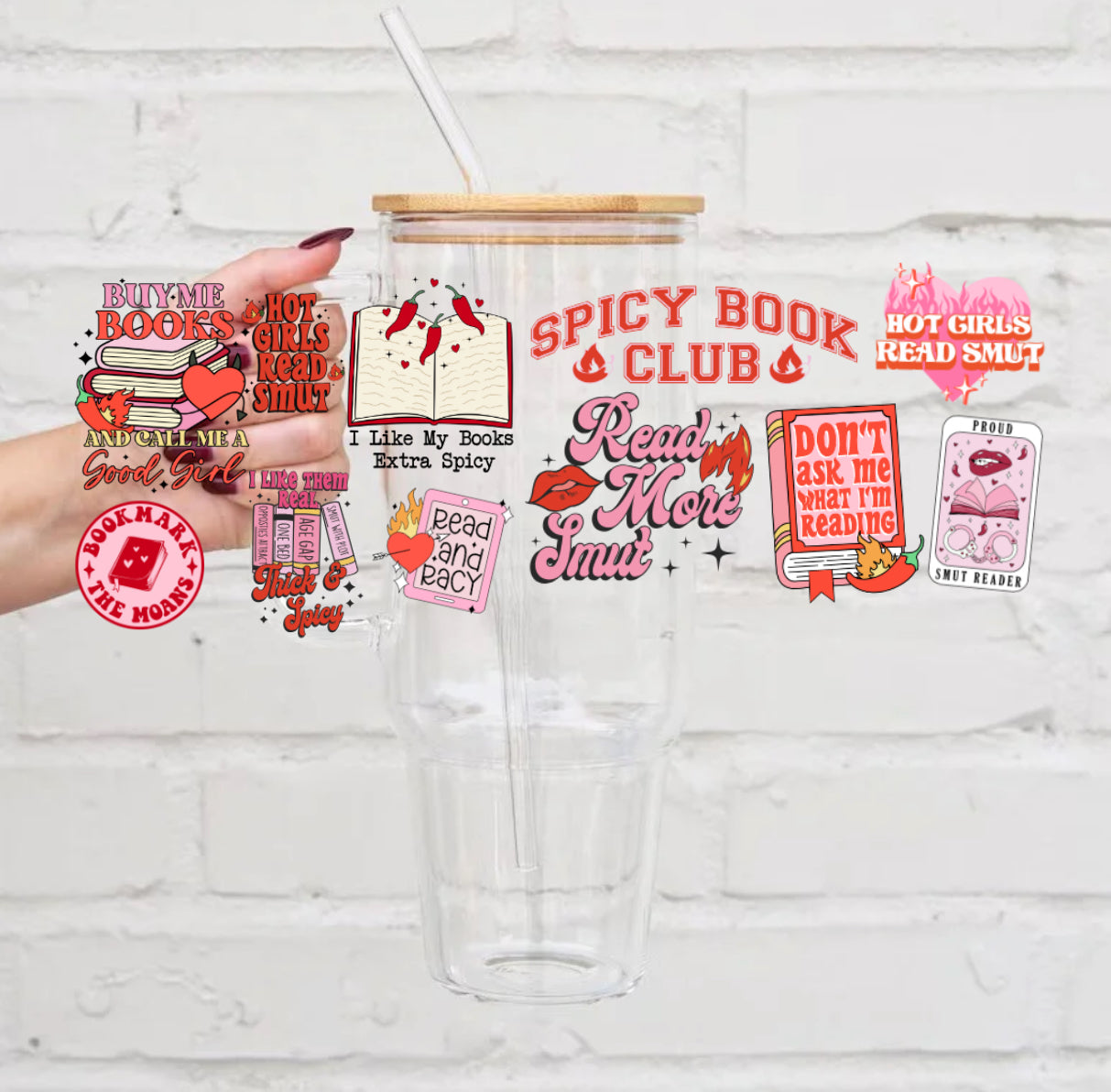 Dark Romance Smut Glass Tumbler Cups Hippo Boutique
