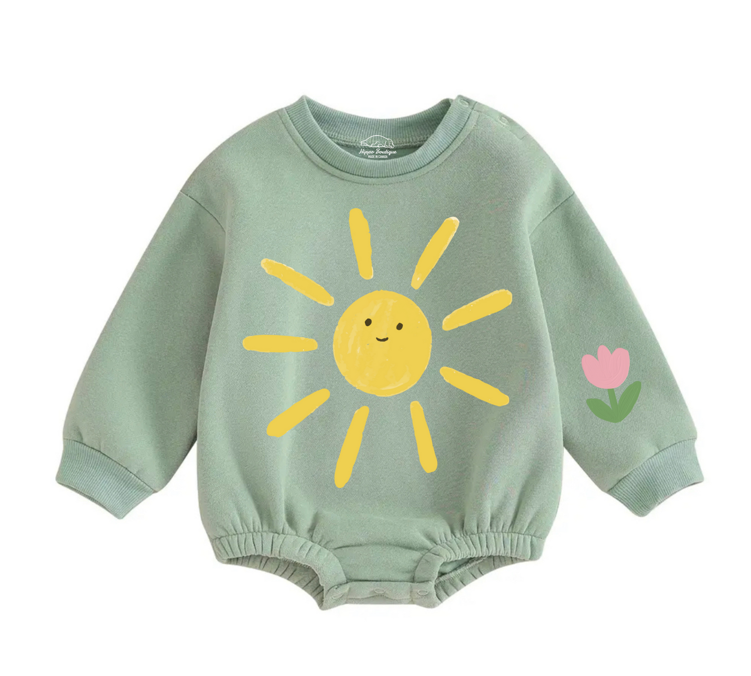 Soft warm fleece oversized Romper - Rainbow Hippo Boutique