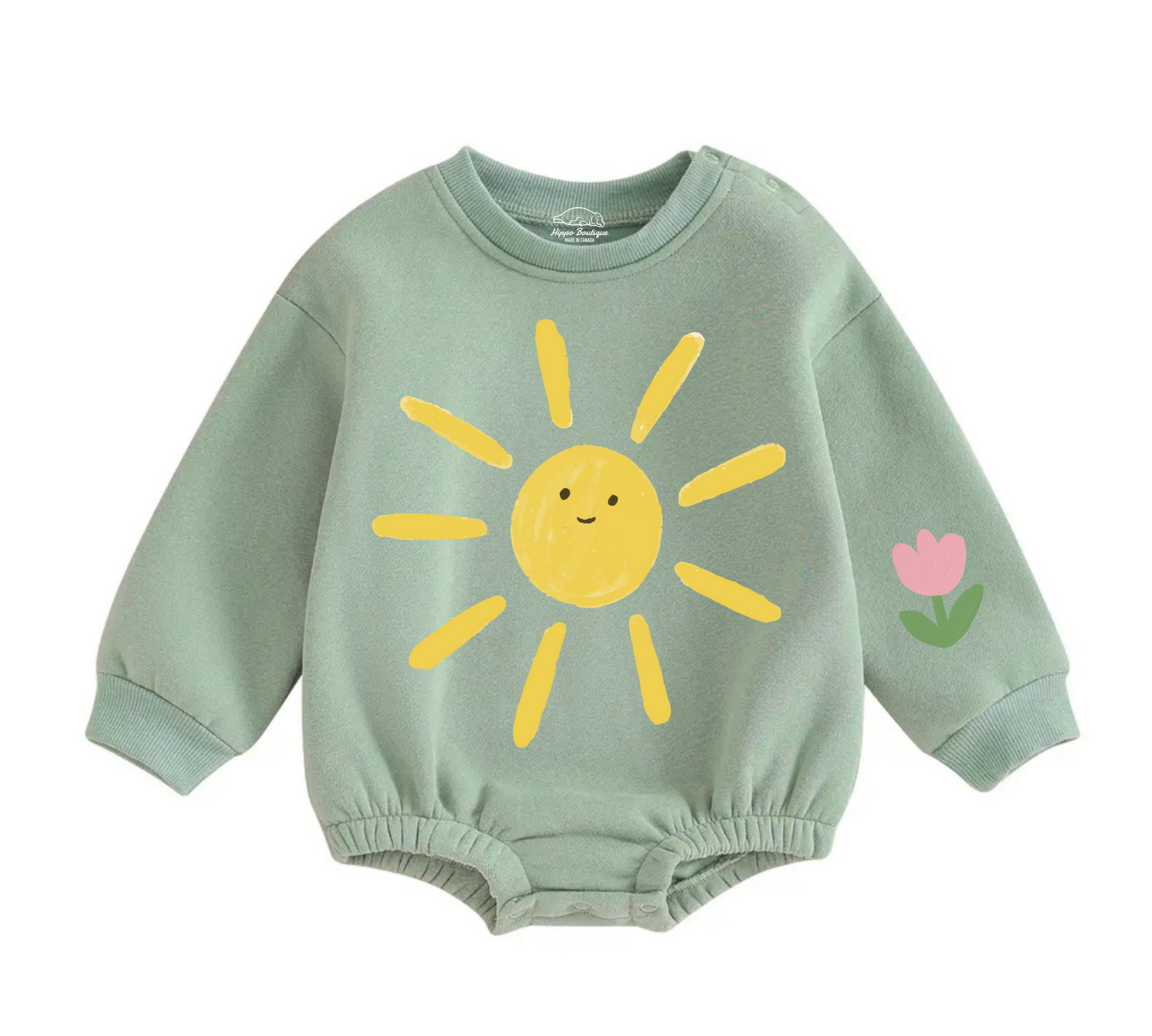 Soft warm fleece oversized Romper - Rainbow Hippo Boutique