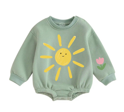Soft warm fleece oversized Romper - Rainbow Hippo Boutique