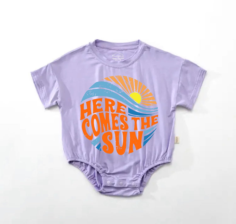 Baby Boho t-shirt Bubble Romper - Here Comes The Sun Hippo Boutique