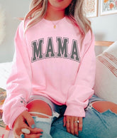 Varsity Mama Sweatshirt with children’s name on sleeve Hippo Boutique