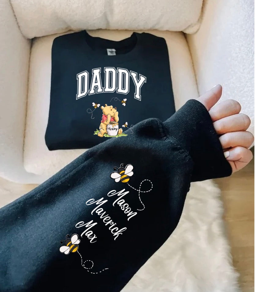 Custom Mama Bear Sweatshirt with children’s name on sleeve Hippo Boutique