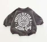 Baby Cotton Sweatshirt Romper - Pretty Fly Hippo Boutique