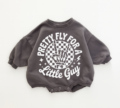 Baby Cotton Sweatshirt Romper - Pretty Fly Hippo Boutique