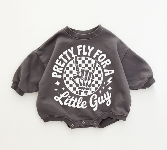 Baby Cotton Sweatshirt Romper - Pretty Fly Hippo Boutique