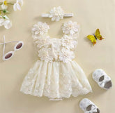 Floral Lace Baby Girl Romper Dress Hippo Boutique