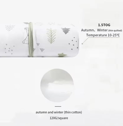 Newborn Baby 100% Organic Cotton Sleep sac - 1.5 Tog Hippo Boutique