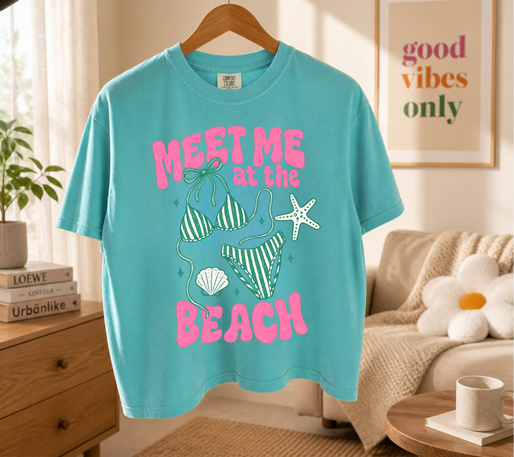 Cropped Top & T-Shirts - Meet me at the beach Hippo Boutique