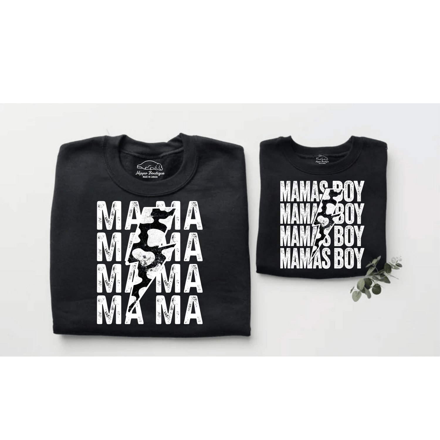 Mama & Mini Matching Sweatshirts - Mama’s Boy Hippo Boutique