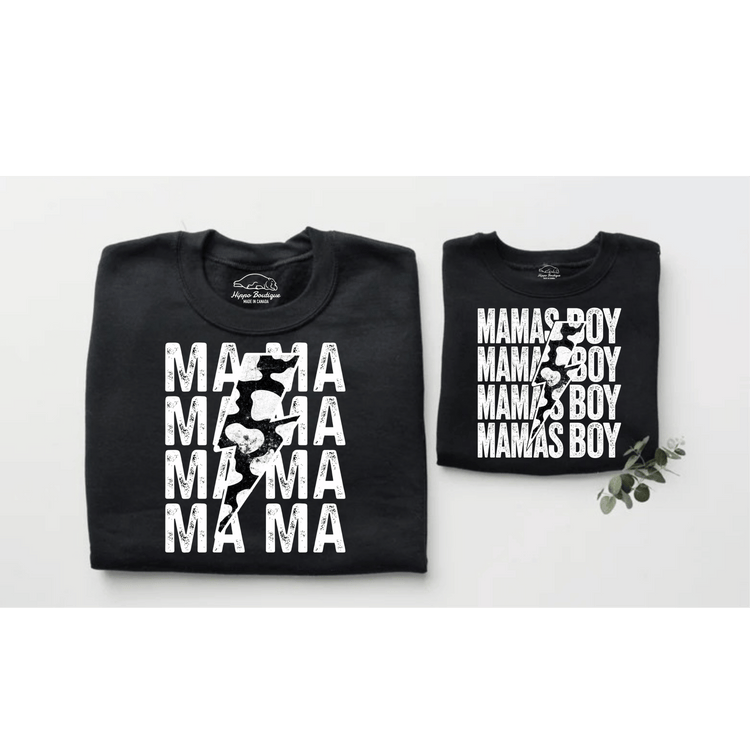 Mama & Mini Matching Sweatshirts - Mama’s Boy Hippo Boutique