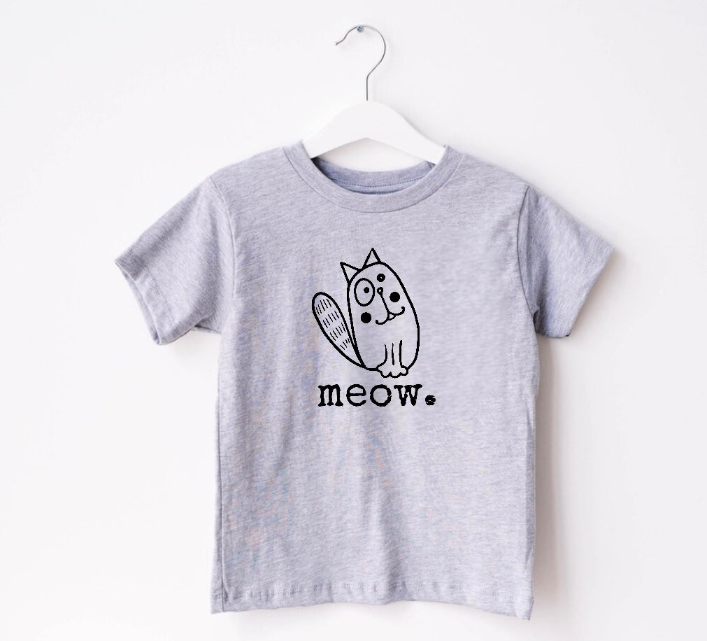 Meow Cat Baby & Toddler tshirt Hippo Boutique