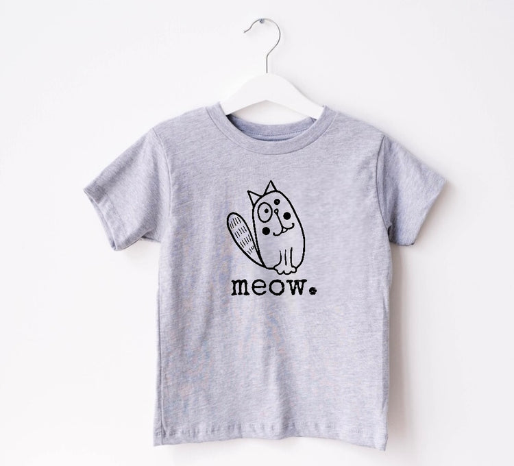 Meow Cat Baby & Toddler tshirt Hippo Boutique