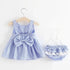 Striped Sleeveless Baby Dress with bummies Hippo Boutique