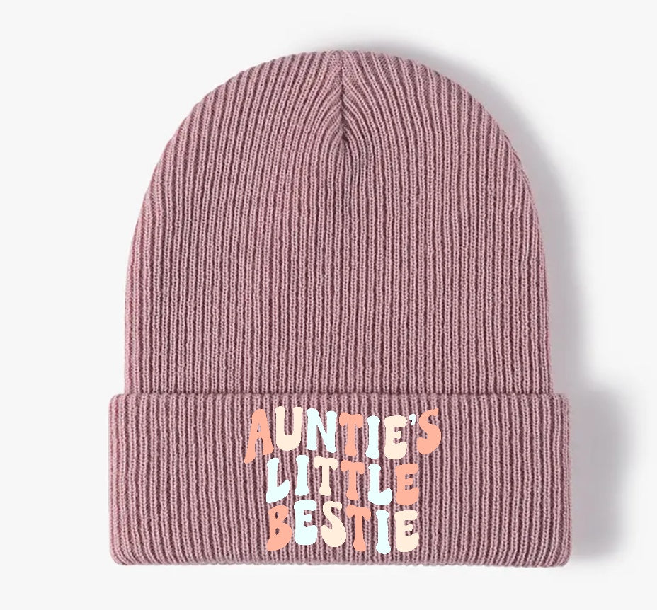 Auntie’s Little Bestie Baby Beanies Hippo Boutique