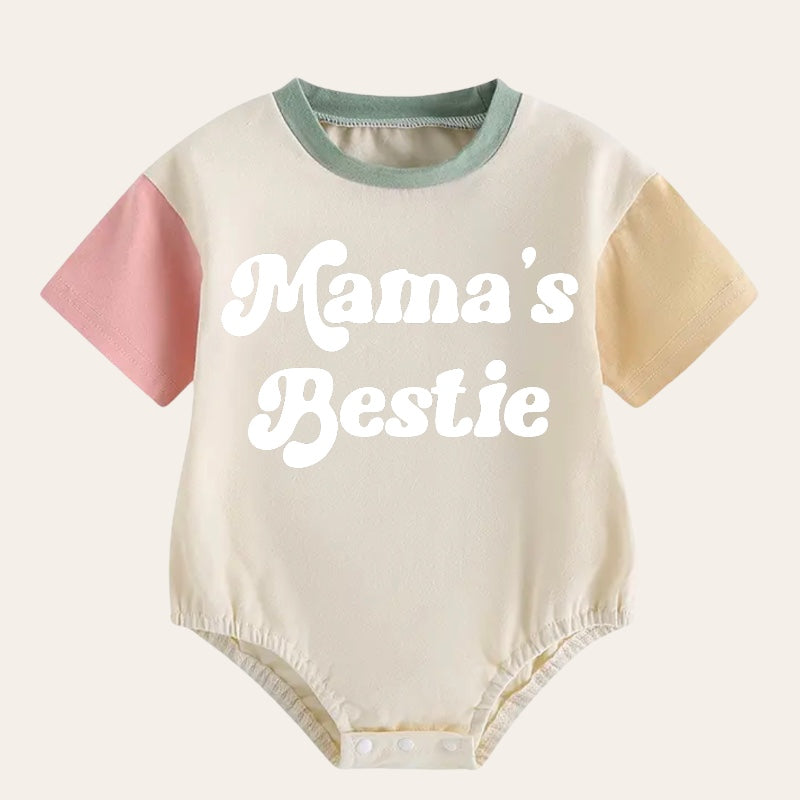 Mama’s Bestie Color Block Baby T-Shirt Romper Hippo Boutique