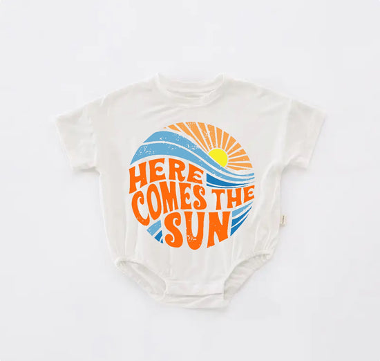 Baby Boho t-shirt Bubble Romper - Here Comes The Sun Hippo Boutique