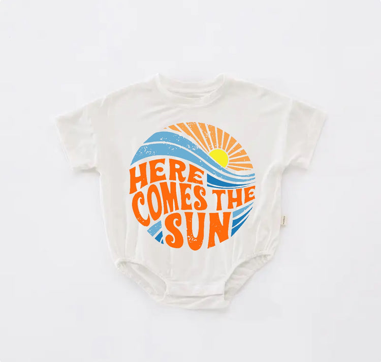 Baby Boho t-shirt Bubble Romper - Here Comes The Sun Hippo Boutique