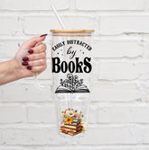 Distracted by Books Floral Libbey Glass Cup Hippo Boutique