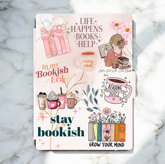 Handmade organic Canadian Kindle case with cozy bookish illustrations and motivational quotes. - Kindle Case - Stay Bookish