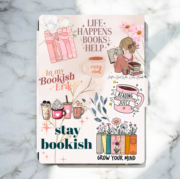 Handmade organic Canadian Kindle case with cozy bookish illustrations and motivational quotes. - Kindle Case - Stay Bookish
