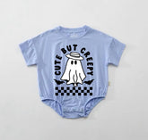 Baby Halloween t-shirt Bubble Romper - Cute but Creepy Ghost Hippo Boutique