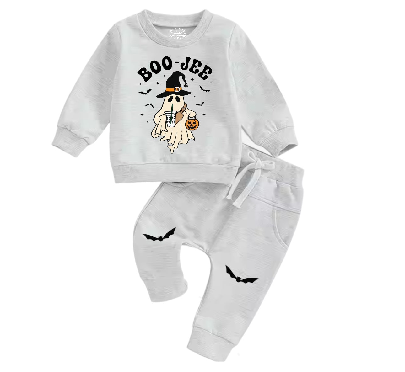 Boo jee Ghost Baby Halloween Sweatshirt Set Hippo Boutique