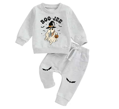 Boo jee Ghost Baby Halloween Sweatshirt Set Hippo Boutique