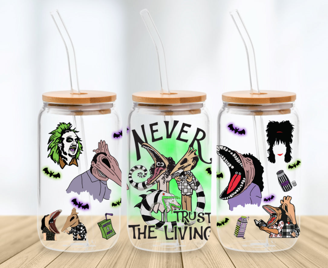 Halloween cup beetle juice cup glass