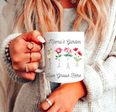 Mama’s Garden Personalize Birth Flower and kids names coffee mug Hippo Boutique