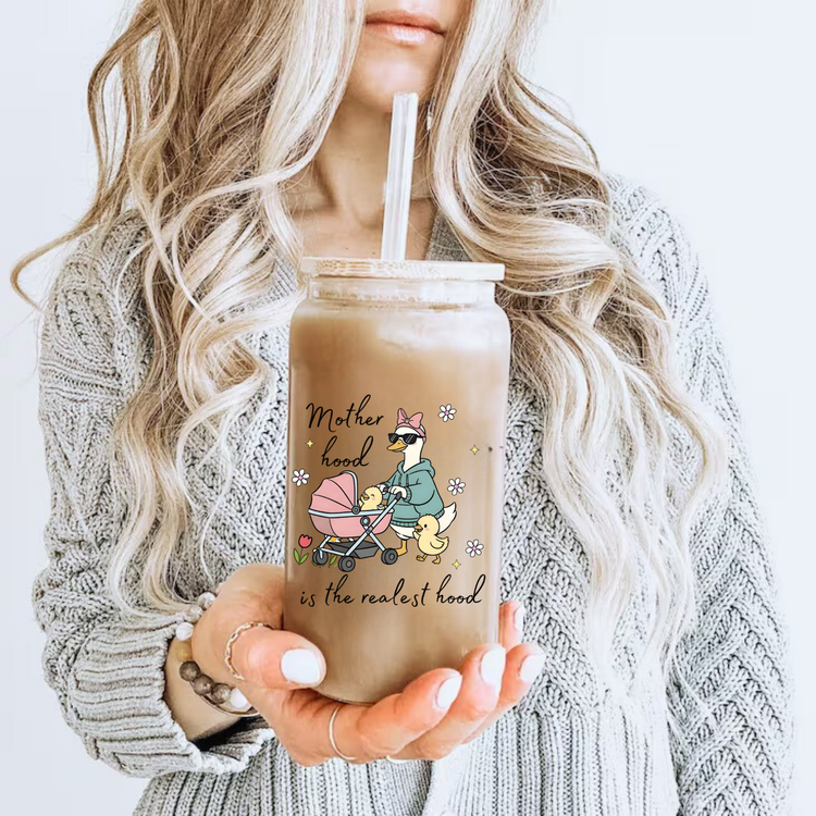 Motherhood Goose glass Tumbler Hippo Boutique