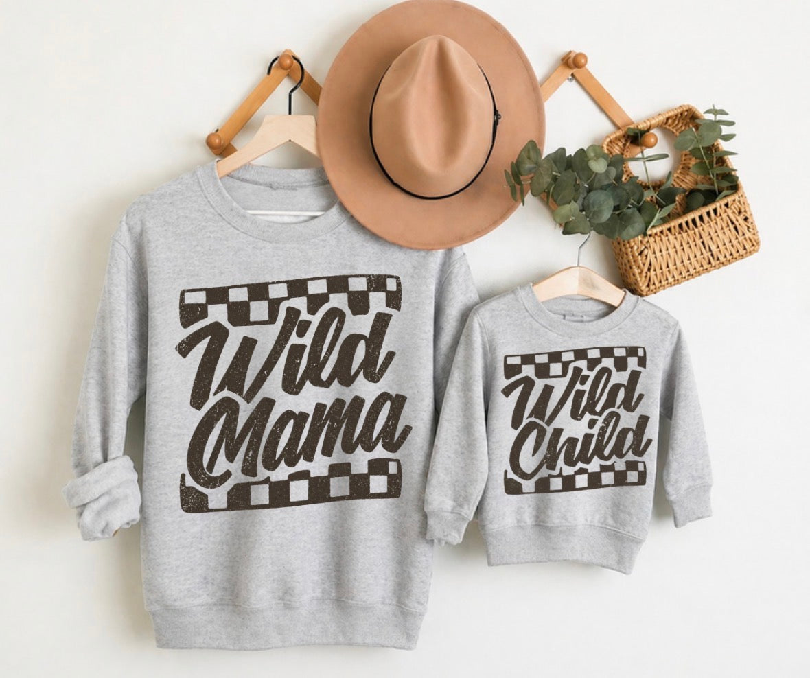 Mama & Mini Matching Sweatshirts - Wild Child Hippo Boutique