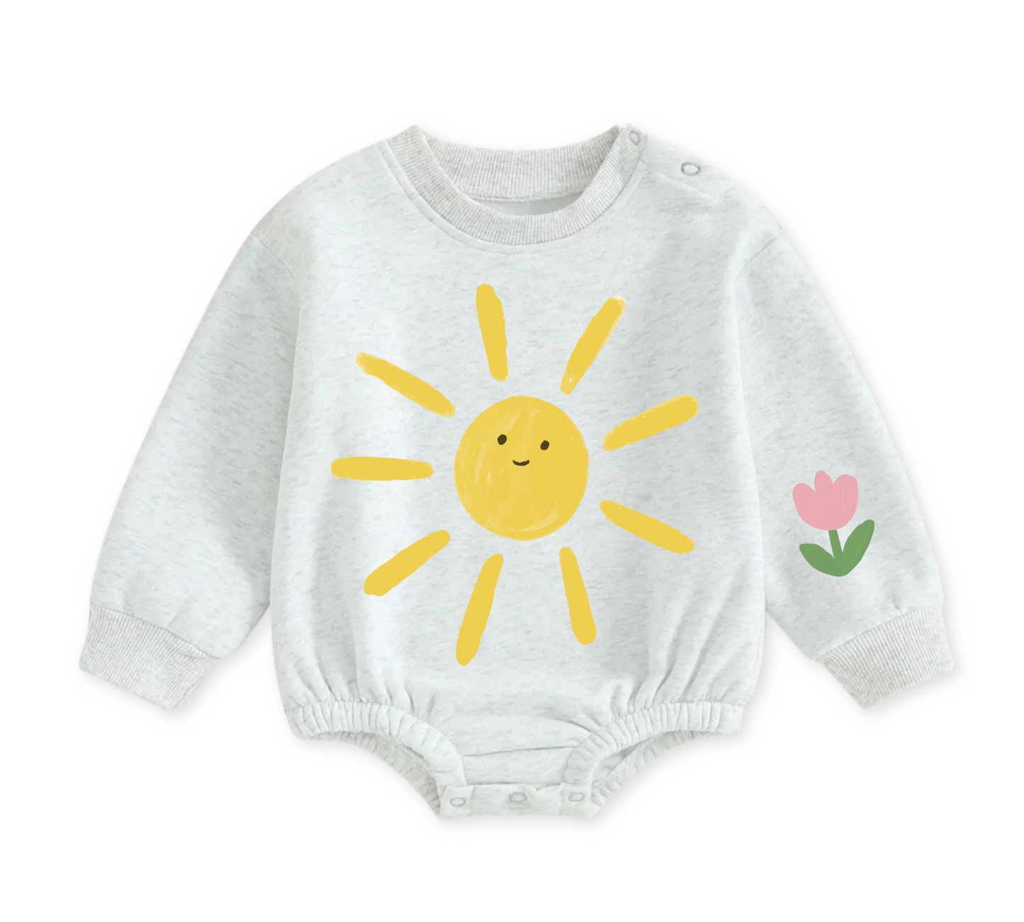 Soft warm fleece oversized Romper - Rainbow Hippo Boutique