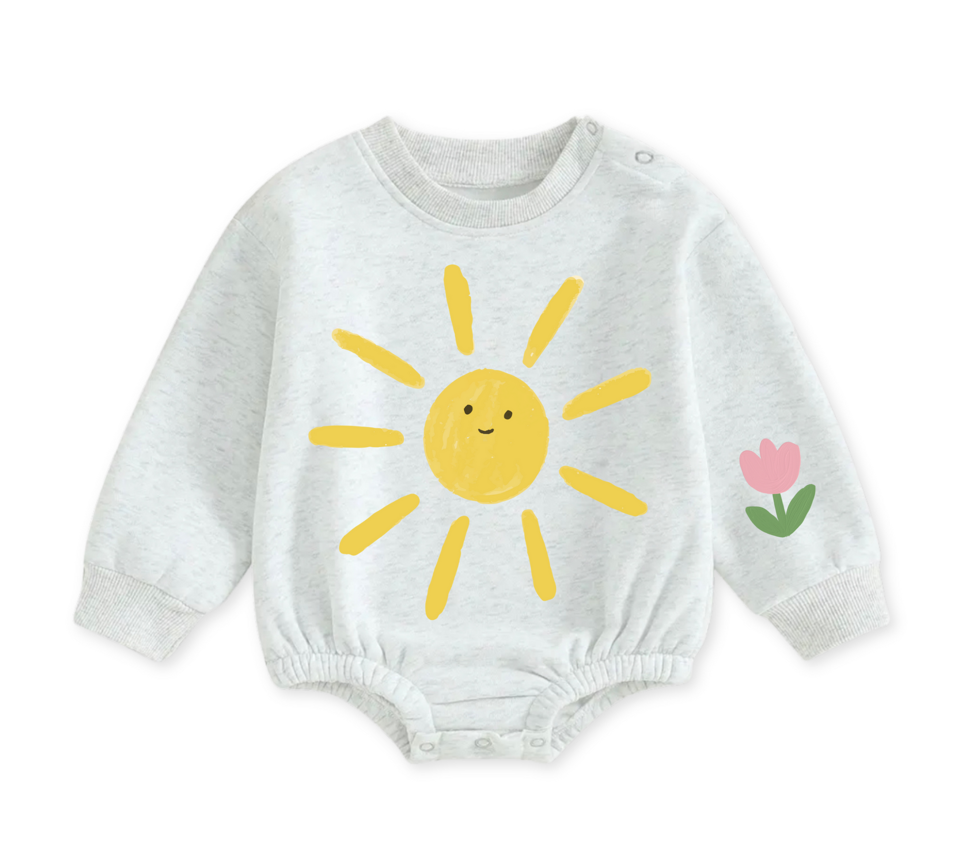 Soft warm fleece oversized Romper - Rainbow Hippo Boutique