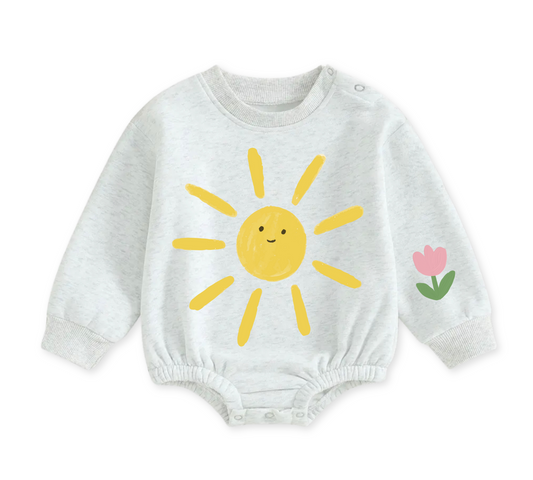 Soft warm fleece oversized Romper - Rainbow Hippo Boutique