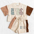 Checkered Bubs Baby and Kids cotton color block t-shirt & shorts outfit Hippo Boutique